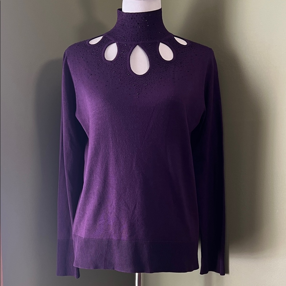 Purple Cutout Sweater